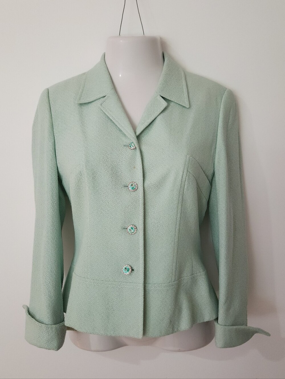 Escada Mint Green Wool Blazer 38/8